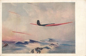 Soviet Union Postcard A.A. Deineka Red Wing Giant State Art Publ Bomber Airplane - Picture 1 of 2