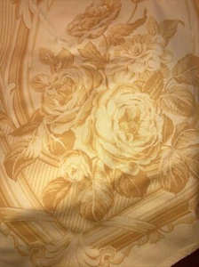 "Mantel rectangular de algodón amarillo dorado impreso a mano Beauville France 65 X 116""" - Imagen 1 de 6