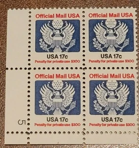 Scott#: O130 - Official Mail Plate Block of Four MNH OG - Picture 1 of 1