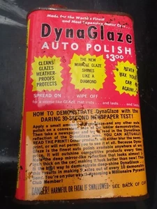 1960s/1970s NOS Vintage DYNAGLAZE Auto Polish Empty 16 Oz Original Can - Picture 1 of 8