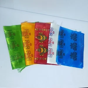 Juego de 10 Piezas, Bufanda Khada Oración Estampada Tibetana Bendición Khata Bufanda Ceremonial - Imagen 1 de 7