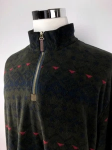 Maglione in pile Chaps manica lunga 1/4 zip Geo marrone nuovo con etichette prezzo al dettaglio consigliato $70 XXL - Foto 1 di 7