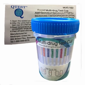 (100 Pack) QTEST 14 Panel Multi-Drug Testing Cup - Picture 1 of 2