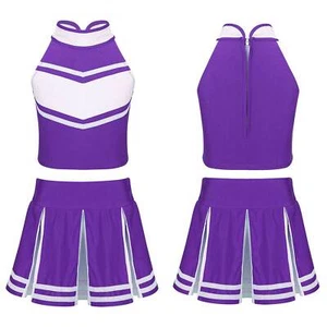 Girls Outfit Zippered Costume Stage Tops Shiny Set Sequins Vest Pleated Skirt - Picture 1 of 64