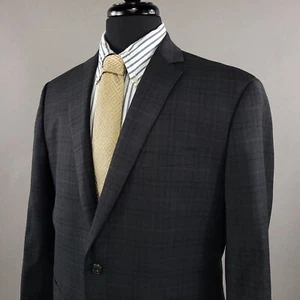 Daniel Hechter Blazer Mens 42R Gray Plaid Wool Sport Coat 2 Button Jacket Casual - Picture 1 of 16