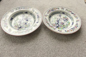 2 x Indian Tree 10½" Deep Plates/Bowls - Opaque China by S Hancock and Sons - Picture 1 of 8
