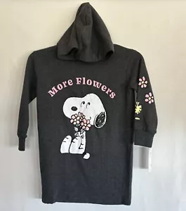 NWT PEANUTS Snoopy Girls Hooded Sweatshirt Dress More Flowers Size XS (4/5) - Picture 1 of 6