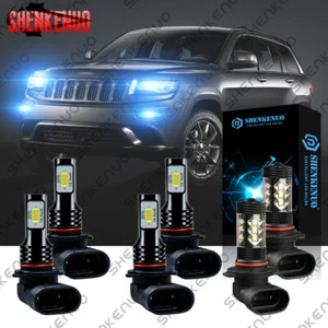 For Jeep Grand Cherokee 2005-2009 LED Headlights Fog Lights 8000K Combo Kit 6PC - Imagen 1 de 10