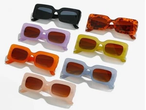Gafas de sol rectangulares / gafas de sol de plástico grueso para mujeres Chuncky Retro - Imagen 1 de 17