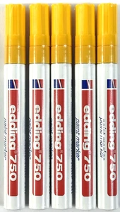 5x Edding 750 paint marker GELB Lack Glanzlack glänzend permanent Lackmarker NEU - Bild 1 von 4