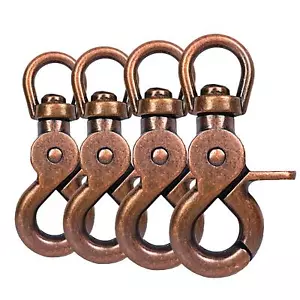 Scheren-Karabiner Haken mit Dreh-Gelenk für Hunde-Leine, 4er SET, Braun / Bronze - Bild 1 von 1