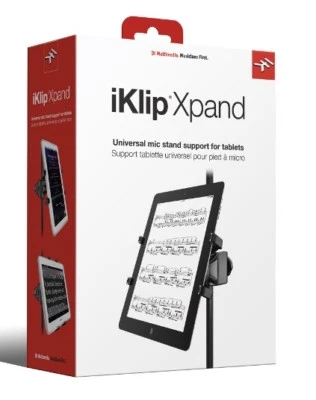 IK Multimedia iKlip Xpand - Universal Mic Stand Support for iPad & Tablets - New - Image 1 of 4