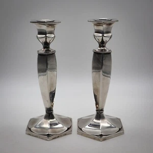 2 Vintage Pairpoint Mfg Co. vierfach versilberte Kerzenständer Art Deco - Bild 1 von 8