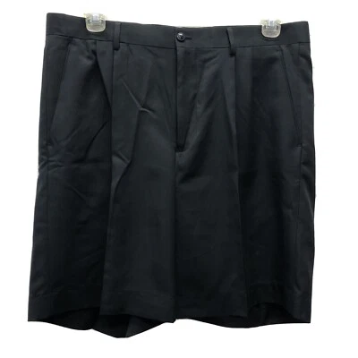 Pantalones Cortos de Golf Alan River Para Hombres 36 Plisados Delanteros Negros Poliéster Atléticos Clásicos Foto 1 de 4