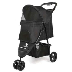 Pet Stroller For Small Dogs & Cats, Up To 14.97 KG, Travel Folding Black - Picture 1 of 6