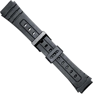 Cinturino Orologio Nero in Gomma Resina Compatibile Con Casio F-91 F-91W F-105 F - Foto 1 di 12