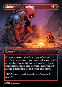 Geschmolzene Duplikation Deadpool Folie Custom Aufkleber auf Bulk MTG Commander Marvel - Bild 1 von 2