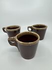 Set of 3 Hull USA Oven Proof Pottery Mug Widemouth Chocolate Drip Glaze Cups