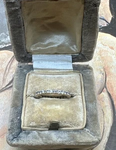 New 14K White Sapphire Eternity Ring YG 1 Carat - Picture 1 of 7