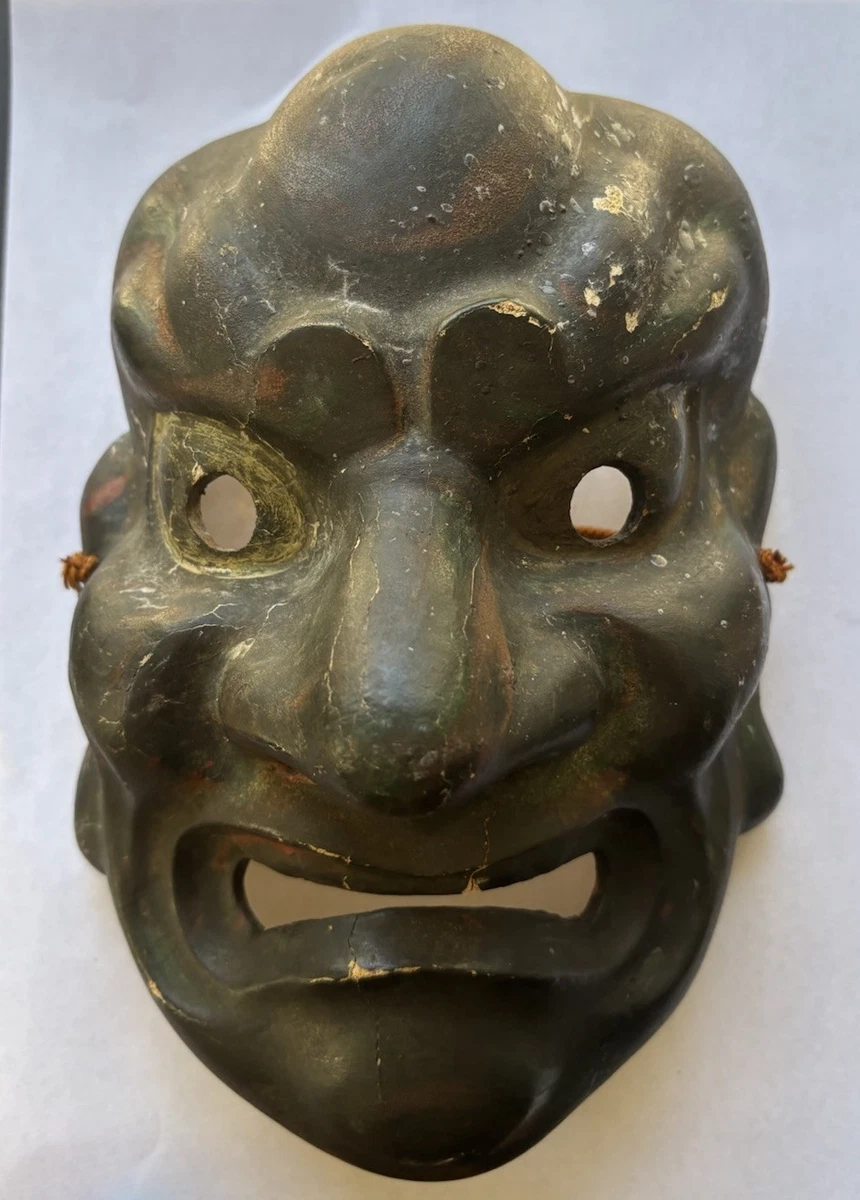 木制日本古董面具| eBay
