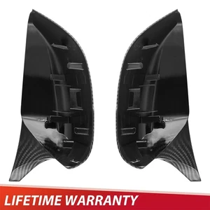 FOR 2014-2021 INFINITI Q50 Q60 M STYLE CARBON BLACK REPLACEMENT MIRROR CAP 2PCS - Picture 1 of 14
