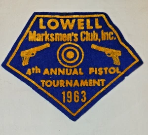 1963 Lowell Marksmen's Club Inc PATCH 4th Annual Pistol Tournament MA - Bild 1 von 2