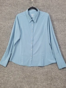 Exofficio Womens Button up XL Blue Lightweight Travel Cool Long Sleeve Collared - Picture 1 of 16