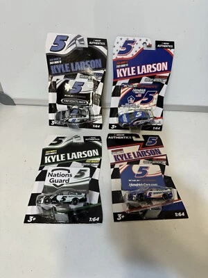 NASCAR Authentics 4 car 2021 1:64 Kyle Larson Freightliner, Nations Guard Lot - Image 1 of 4
