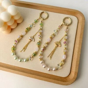 Hand-beaded Mobile Phone Lanyard Strap Chinese Style Bag Pendant Ornament - Photo 1 sur 9