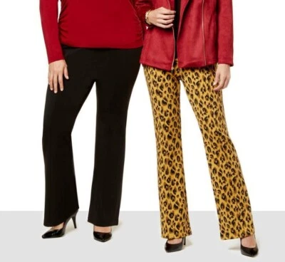 pull on Slacks IMAN global chic Boot-Cut Pants CHOOSE SIZE & COLOR 799986 New - Image 1 of 4