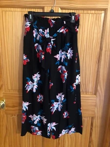Candies Womens Black Floral Pants XS Junior Retail $44 (s-blk-26-45) - Picture 1 of 7