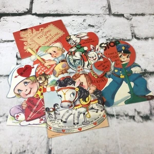 Vintage 1950s Valentines Cards School Kids Lot Of 6 Romantic Ephemera Art  - Picture 1 of 8