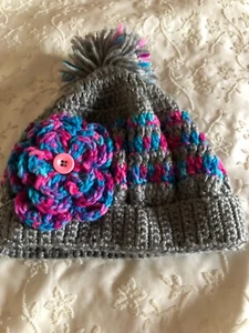 gorro de ganchillo para niñas talla 7-12 hecho a mano. hilo. Multicolor. - Imagen 1 de 4