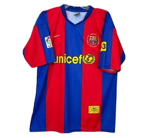 Samuel Eto’o 9 Nike Soccer Jersey Mens Size L FC Barcelona Unicef Camp Nou 2007 - Picture 1 of 11