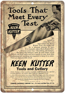 Keen Kutter Narzędzia i sztućce Vintage Ad 12" x 9" Reprodukcja Metalowy znak Z170