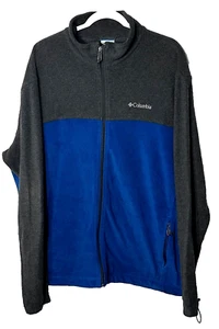 Columbia Jacke Herren XXL blau Fleece durchgehender Reißverschluss zweifarbig Outdoor Freizeit "RISS" - Bild 1 von 13