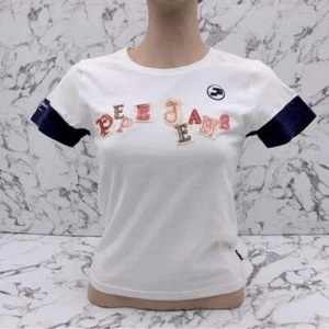 Damen T-Shirt Pepe Jeans weiß | Navy Signature Neu mit Etikett - Bild 1 von 6