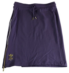 Adidas Womens Midi Skirt Size M Tech Purple Side Gold Zipper Drawstring NWT - Picture 1 of 14