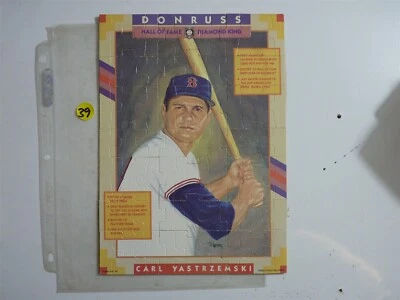 Carl Yastrzemski BOSTON RED SOX PUZZLE DONRUSS COMPLET ON  BOARD PAPER - Image 1 of 2
