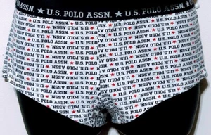 Us Polo Boyshort or Lounge Bottom Woman’s Large/7 White Red Blue Mid-rise - Picture 1 of 11