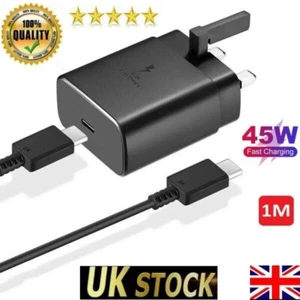 45W Super Fast Charger Adapter Plug Type C+ Cable for Samsung Galaxy S24 (4 Pcs) - Picture 1 of 12