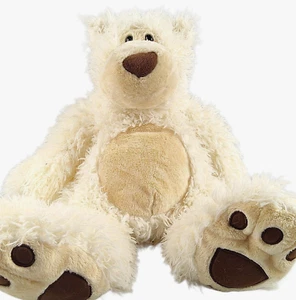 Vintage Teddybär Plüsch mit großen Füßen mit Pads 18 Zoll Creme Shaggy Floppy Chosun - Bild 1 von 12