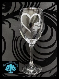 Regalo perdita animali domestici cane gatto amante ricordo bicchiere vino stampa zampa cuore ricorda la morte - Foto 1 di 12