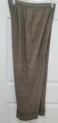 Women's Avenue Stretch Brown Beige Orange Striped Dress Pants Size 16 - Image 1 of 4