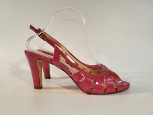 Cole Haan Womens 8.5 Patent Leather 3 Inch Slingback High Heels Pumps D27133 - Picture 1 of 12