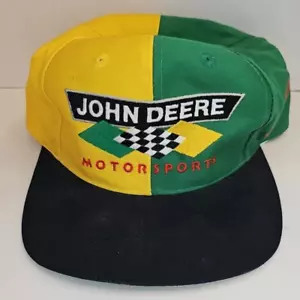 Cappello John Deere Motorsports Chad Little White Tonkin Snapback Made in USA Nascar - Foto 1 di 5