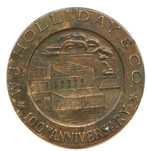 HUGE 1956 HOLLIDAY & CO. MEDAL * BRONZE MEDAL by STEEL CO. * "IRONY OF IT ALL" ! - Picture 1 of 2
