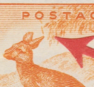 1949 ½d KANGAROO ORANGE BLOCK OF "4" ERROR "LINE TO THE EAR" "MUH" SG 228A £42 - Picture 1 of 3
