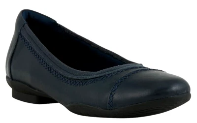 Clarks Sara Bay Cuero Azul Marino Para Mujer Informal Sin Cordones Talla 10 M (65470) Foto 1 de 4