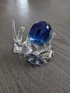 Vintage blaue Murano Glas Schnecke ICFT Made in Venezuela Kunst Figur - Bild 1 von 9